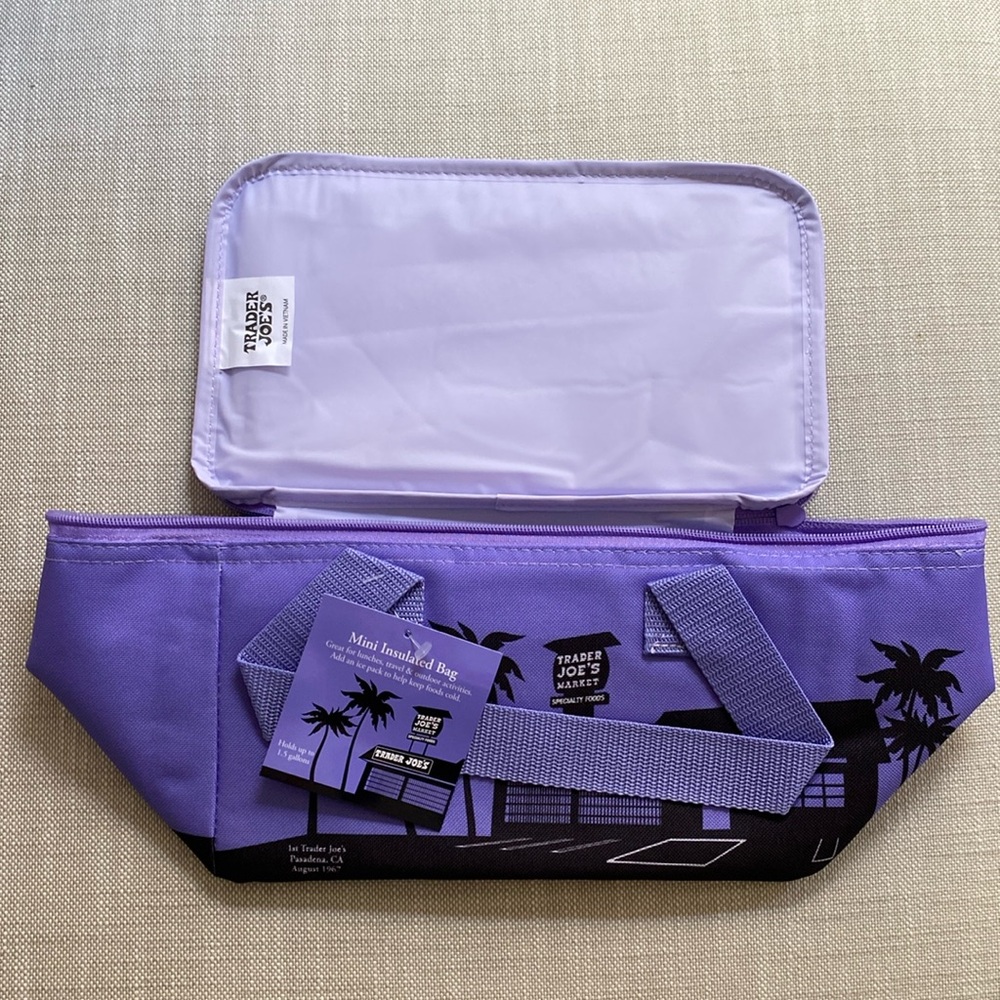 NEW PURPLE BNWT Trader Joe’s Mini Insulated Bag